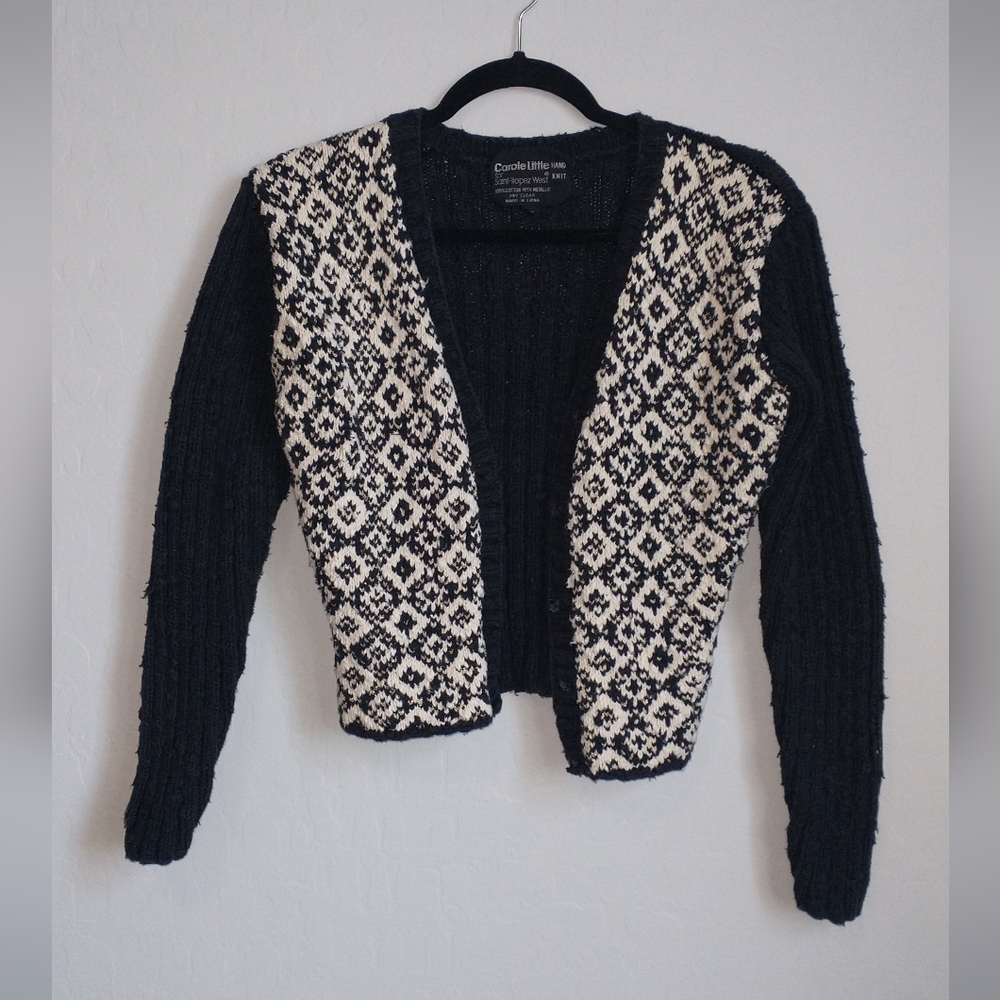 Carole Little Y2K 90's Vintage Retro Hand Knit Cardigan Small